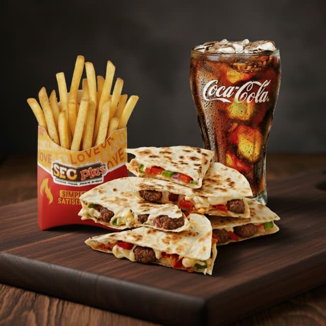 Cheeseburger Quesadilla Meal